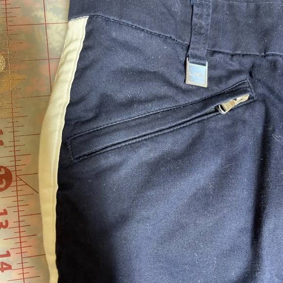 LRL Ralph Lauren Active Pant Ski Inspired Tuxedo Side Stripe Navy Flat Front - Picture 7 of 8